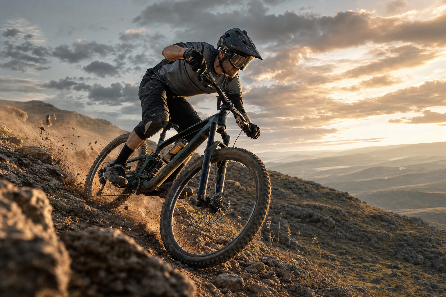 Mountain biker on Golan Heights trail