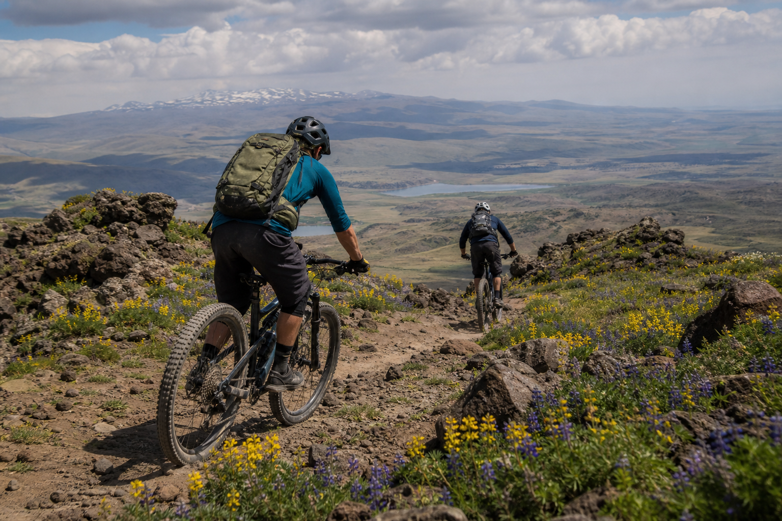 Guided mountain bike trail ride
